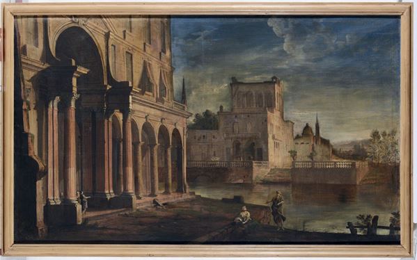 Pittore dell’Italia settentrionale del XVIII secolo Capriccio con architetture