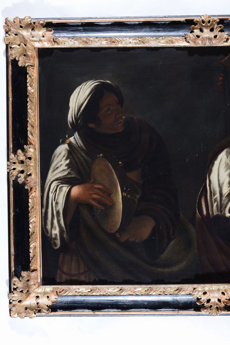 Pietro Paolini (lucca 1603-1681)suonatrice di Tamburello e Suonatore di Zampogna