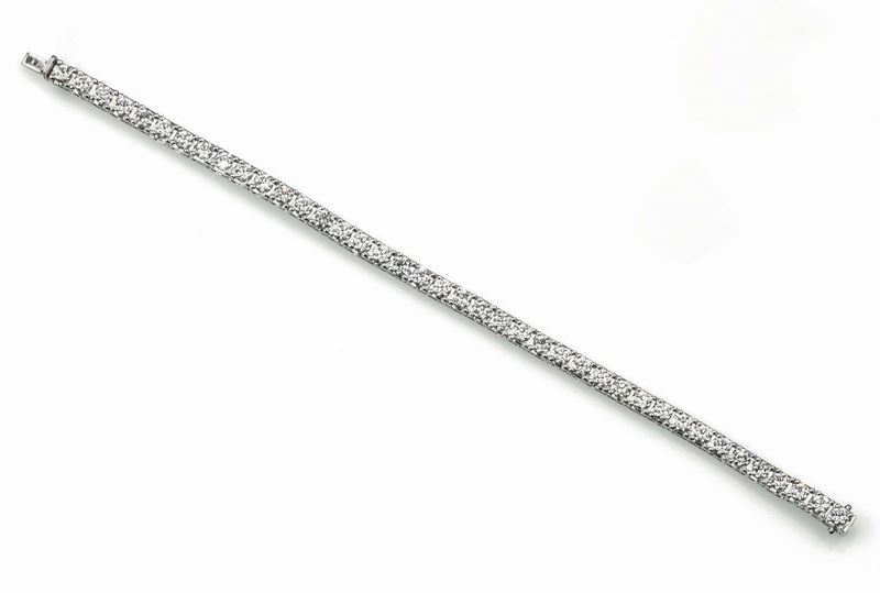 Diamond line bracelet  - Auction Fine Jewels - Cambi Casa d'Aste
