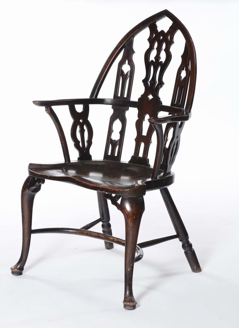 Poltrona in noce, XIX secolo  - Auction Asta a Tempo Antiquariato - II - Cambi Casa d'Aste