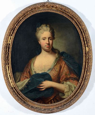 Scuola Lombarda del XVIII Secolocoppia di Ritratti di Dame