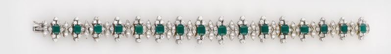 An emerald and diamond bracelet  - Auction Jewels - II - Cambi Casa d'Aste