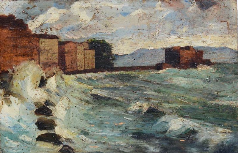 Anonimo del XIX secolo Marina napoletana  - Auction 19th and 20th Century Paintings - Cambi Casa d'Aste