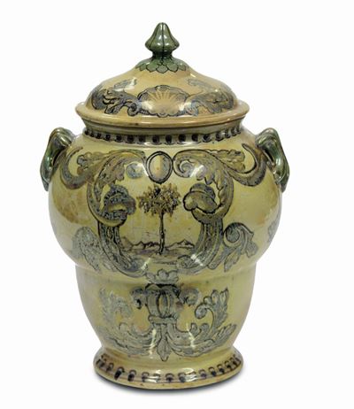 Pietro Melandri, Vaso con coperchio, Faenza, 1930 ca