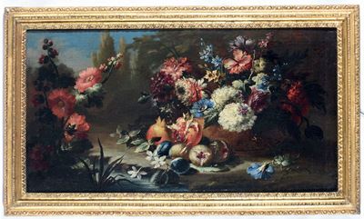 Gasparo Lopez (napoli 1650 - Firenze 1740)coppia di Nature Morte
