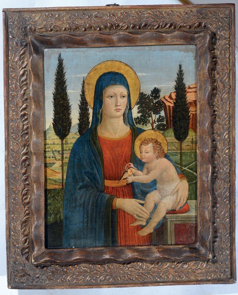 Scuola umbra Madonna con Bambino  - Asta Dipinti Antichi - Cambi Casa d'Aste