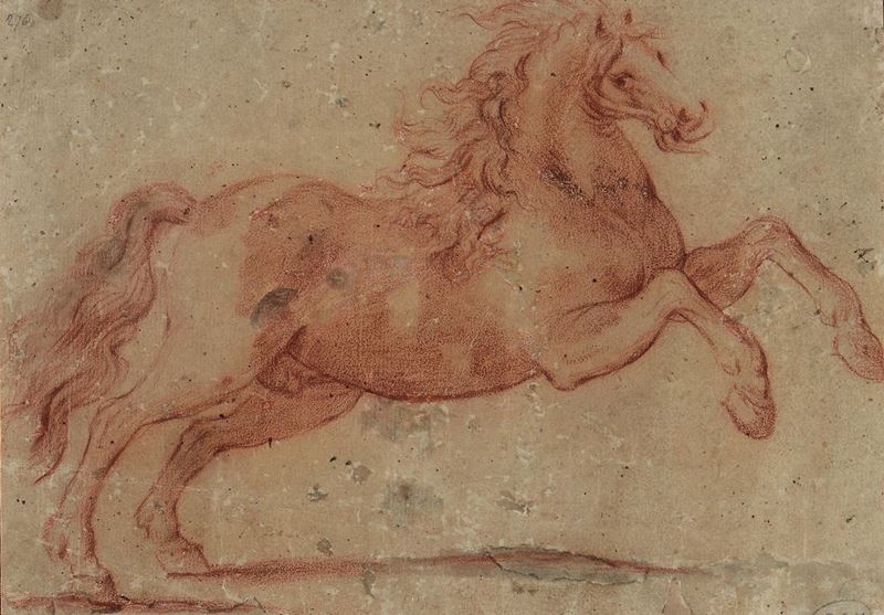 Giuseppe Cesari, detto il Cavalier d'Arpino (Arpino 1568 - Roma 1640), seguace di Cavallo rampante  - Auction Old Masters Drawings - II - Cambi Casa d'Aste