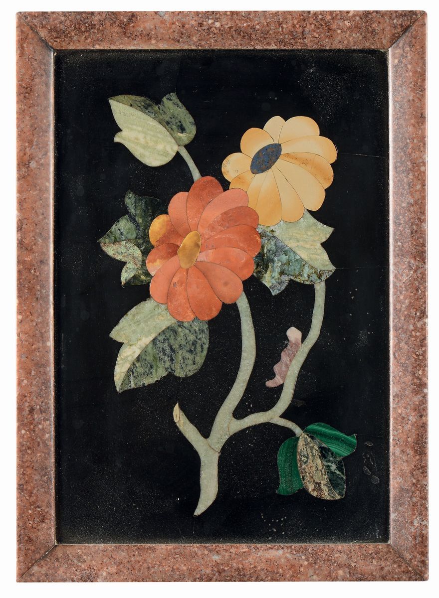 Sei Placche in Pietre Dure su Lavagna, XIX Secolo