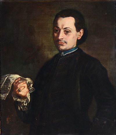 Alessandro Longhi (venezia 1733-1813)ritratto di Antonio Festi Sacerdote con Lettera