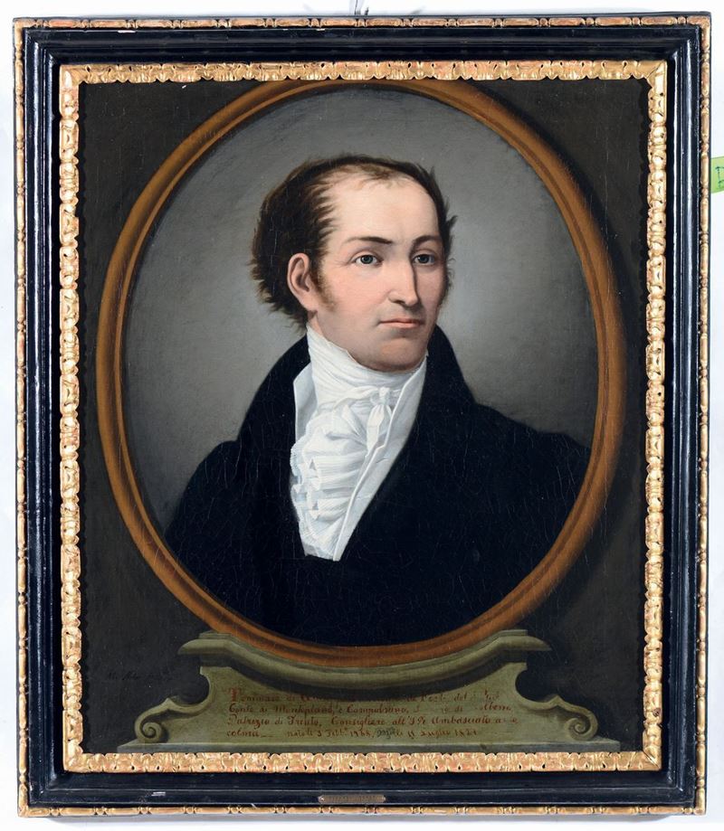 Michael Neher (Monaco di Baviera 1798-1876) Ritratto di Tommaso Festi  - Auction Old Masters Paintings - Cambi Casa d'Aste