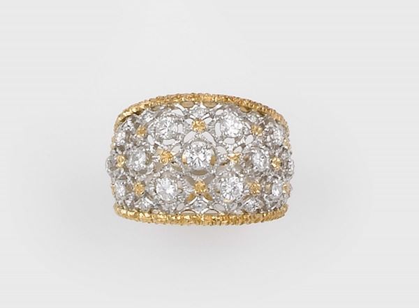 A gold and diamond ring