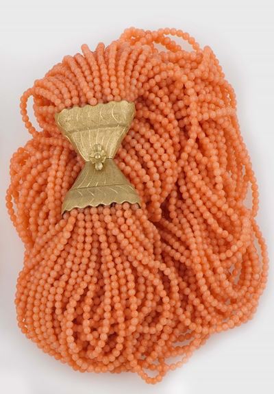 Collana a Più Fili in Corallo Rosa