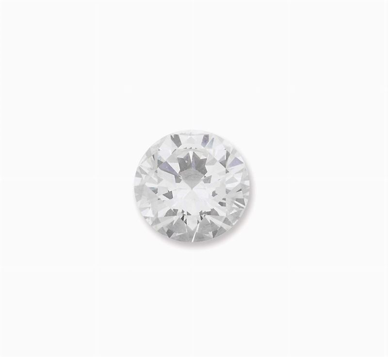 Unmounted round brilliant - cut diamond weighing 3,15 carats. GECI report  - Auction Fine Jewels - I - Cambi Casa d'Aste