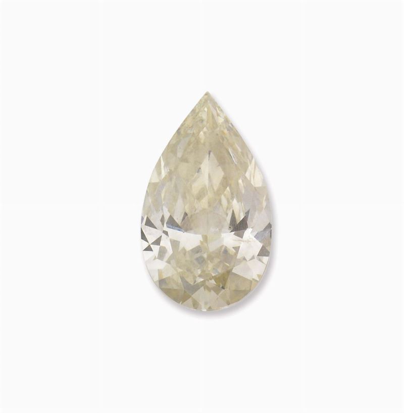 Unmonted pear-cut diamond weighing 6,88 carats. CISGEM report  - Auction Fine Jewels - I - Cambi Casa d'Aste