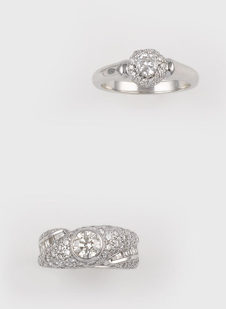 A group including two diamond rings  - Auction Jewels - II - Cambi Casa d'Aste