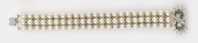 Bracciale con Perle,diamanti e Smeraldi