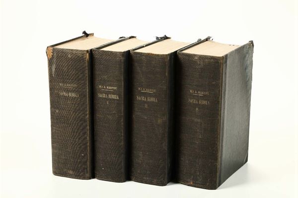 Martini, Antonio La Sacra Bibbia, 4 volumi, Milano, Pagnoni, metà XIX secolo
