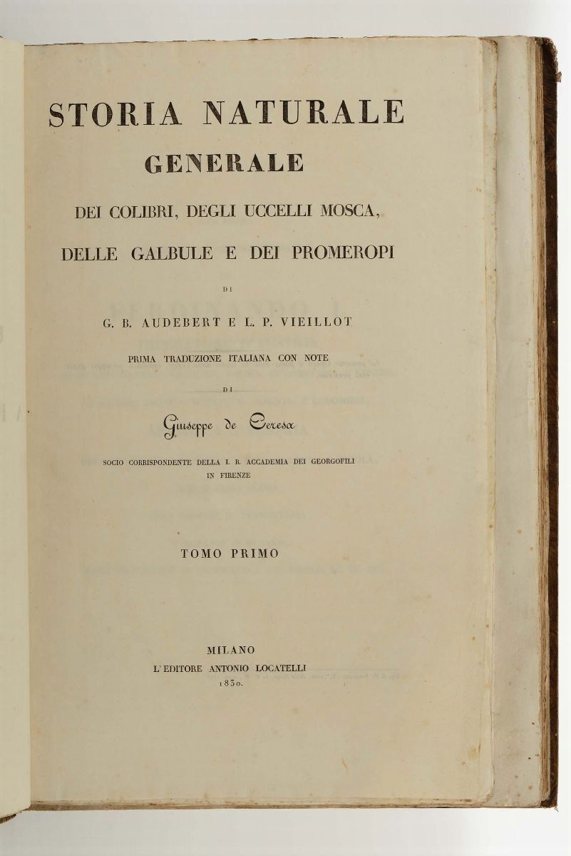 Audebert, G.b., Vieillot, L.p.storia Naturale Generale dei Colibri, degli Uccelli Mosca, delle Ga...