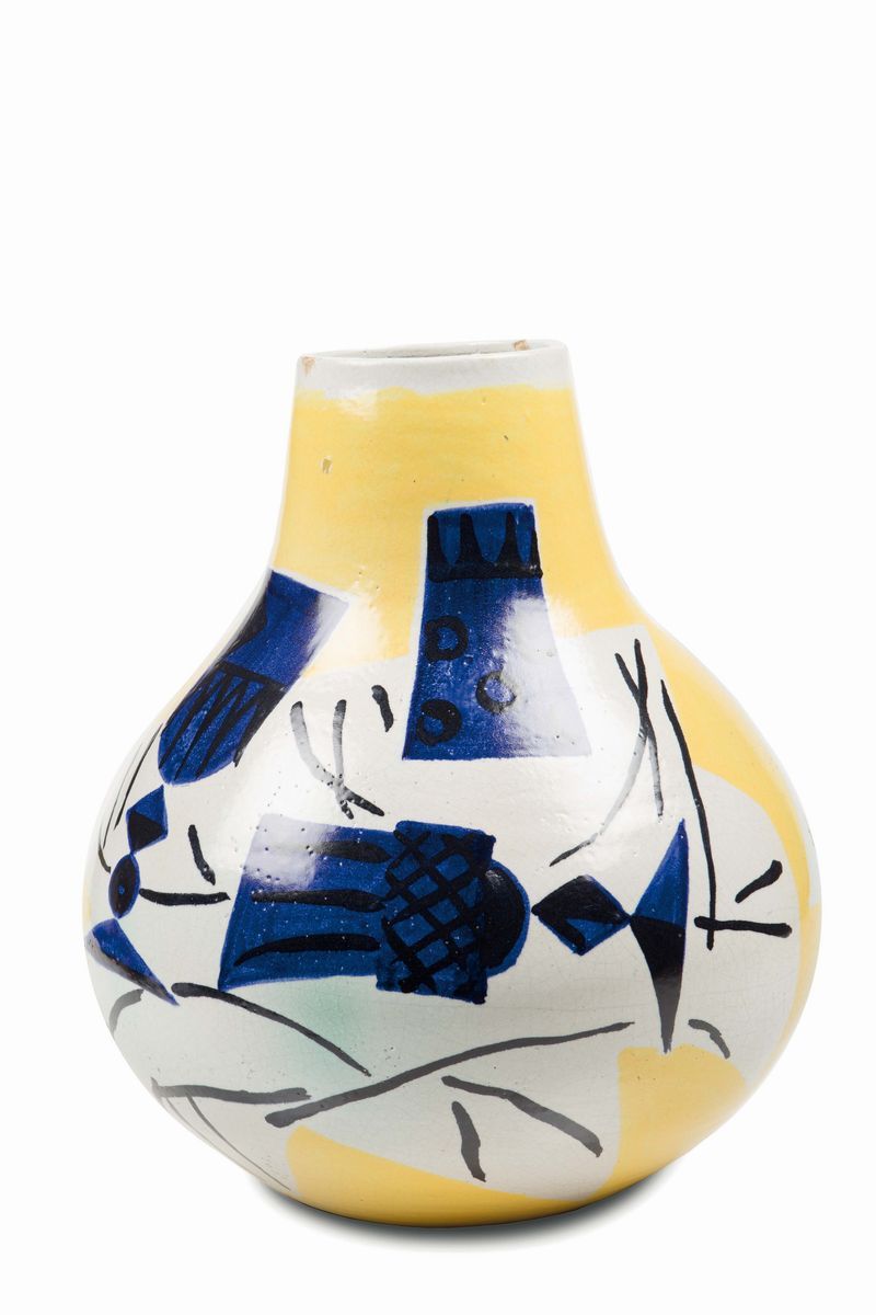 Guerrino Tramonti, Grande vaso in ceramica maiolicata, Faenza, 1950 ca.