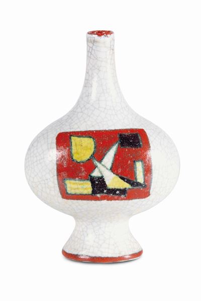 Guido Gambone, Vaso a fiasca in terracotta maiolicata