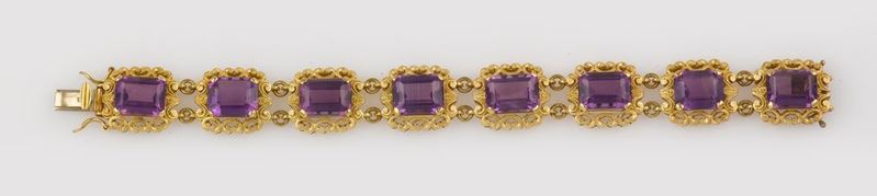 An amethyst and gold bracelet  - Auction Jewels - II - Cambi Casa d'Aste