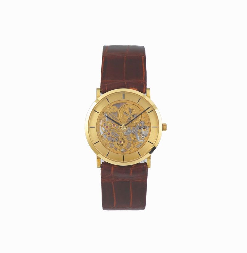 Vacheron&Constantin, Ref 33114, case No. 623207, very fine and thin, 18K yellow gold skeletonized wristwatch with an 18K yellow gold Vacheron buckle. Accompanied by a Vacheron Constantin box. Made circa 1980  - Auction Watches and Pocket Watches - Cambi Casa d'Aste