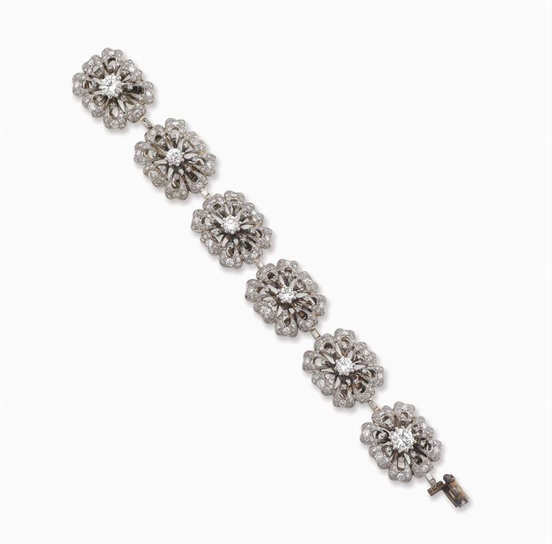 A diamond and platinum bracelet  - Auction Fine Jewels - I - Cambi Casa d'Aste