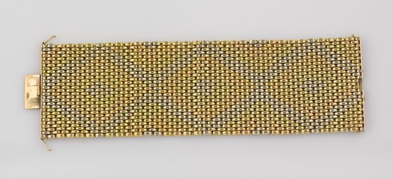 Bracciale in oro a tre colori  - Asta Jewels - II - Cambi Casa d'Aste