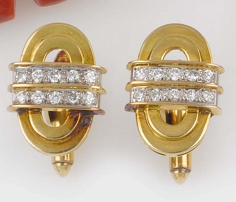 A pair of diamond and gold cufflinks  - Auction Jewels - II - Cambi Casa d'Aste