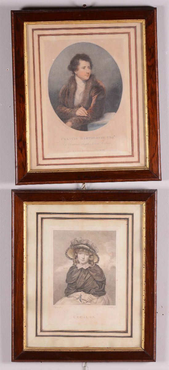 Lotto di due incisioni colorate, XIX secolo  - Auction 19th and 20th Century Paintings - Cambi Casa d'Aste