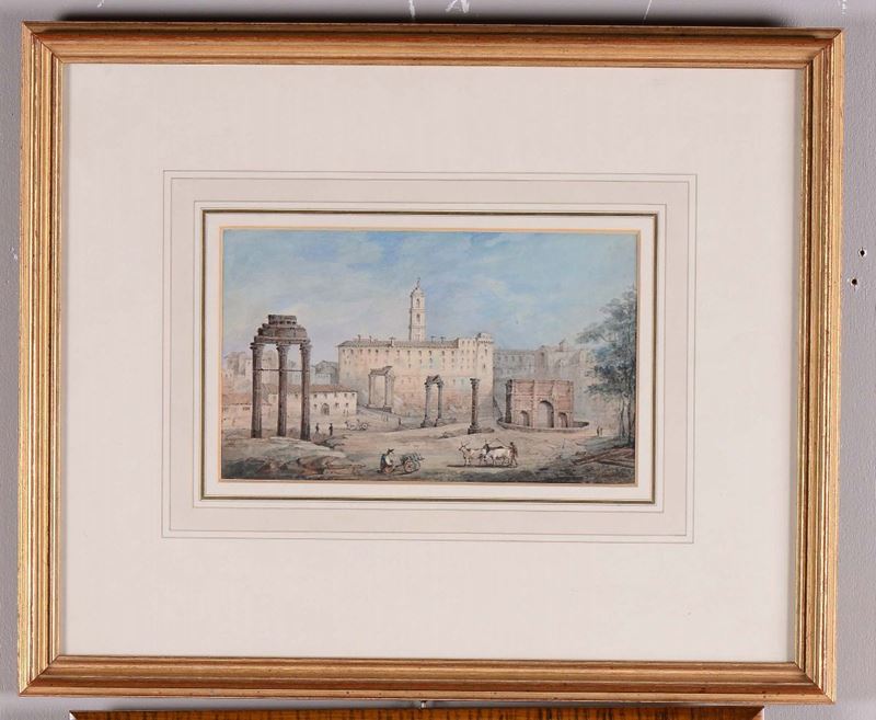 Scuola inglese del XIX secolo Rovine ed architetture  - Auction Fine Art - Cambi Casa d'Aste