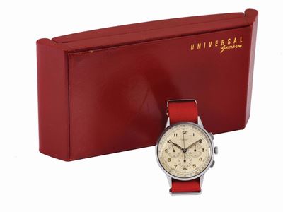 Universal, Geneve, Compax, Cassa No. 378111, Ref. 22531, Raro Orologio da Polso, in Acciaio, Cron...