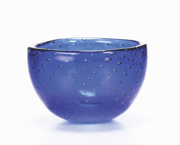 A blue Venini bowl