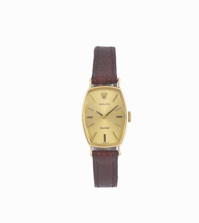 Rolex, Orchid, Ref.2676, Orologio da Polso, da Donna, in Oro Giallo 18k con Fibbia Originale Plac...