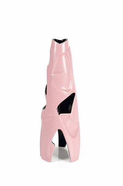Società Ceramica Italiana, Soprammobile in terraglia troncoconica con decoro a due colori, disegn...