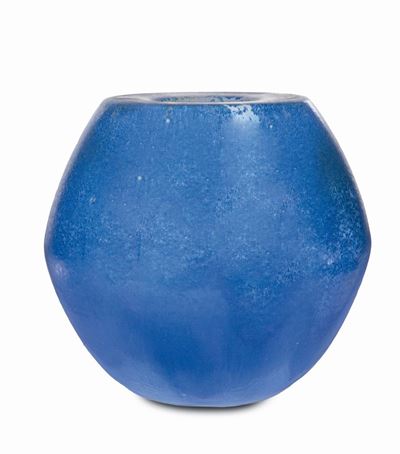 Guerrino Tramonti, Grande vaso in gres smaltato policromo (blu), Faenza, 1960 ca