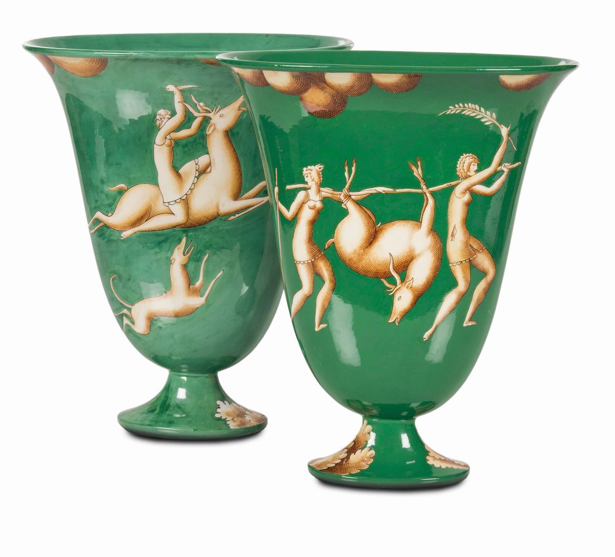 Richard Ginori, Vaso serie “Venatoria” in terracotta maiolicata (Gio Ponti, Sesto Fiorentino, 193...
