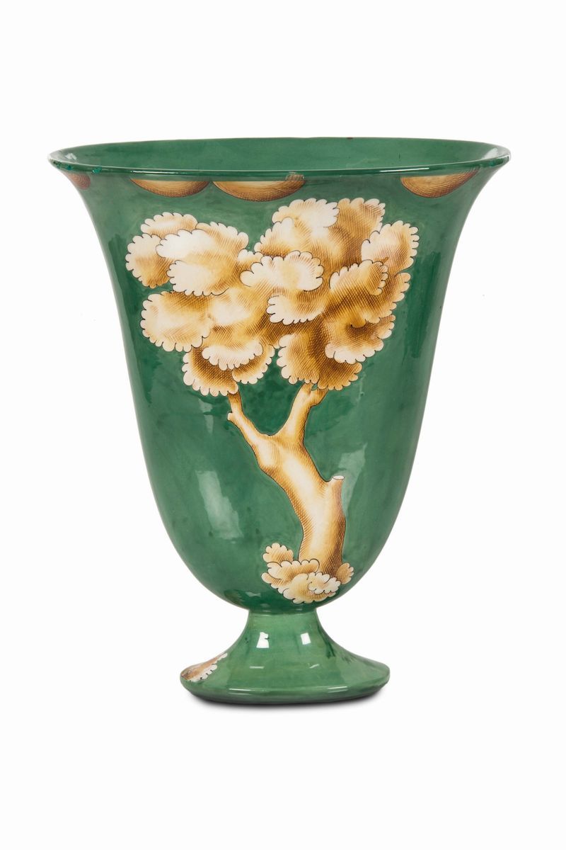 Richard Ginori, Vaso serie “Venatoria” in terracotta maiolicata (Gio Ponti, Sesto Fiorentino, 193...