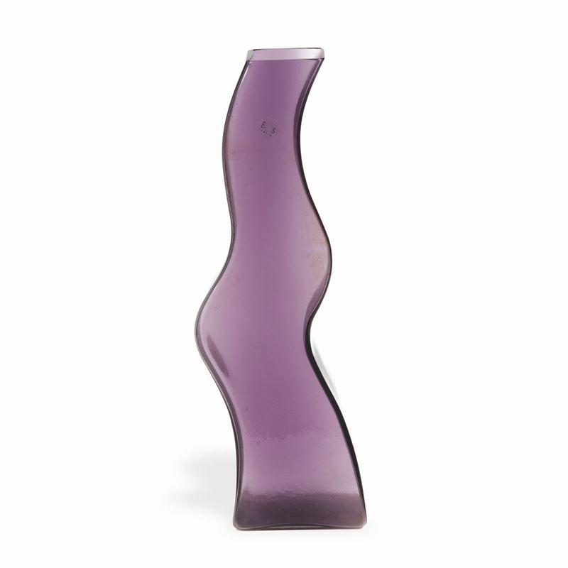 EOS, Arlon Bayliss design. A purple blown glass stamped vase, Jelly series.  - Auction Murano 1890-1990. Un secolo di arte vetraria - II - Cambi Casa d'Aste