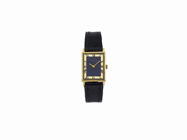 Jaeger LeCoultre, cassa No. 1327264, orologio da polso, di forma rettangolare, in oro giallo 18K con fibbia originale. Realizzato nel 1960 circa