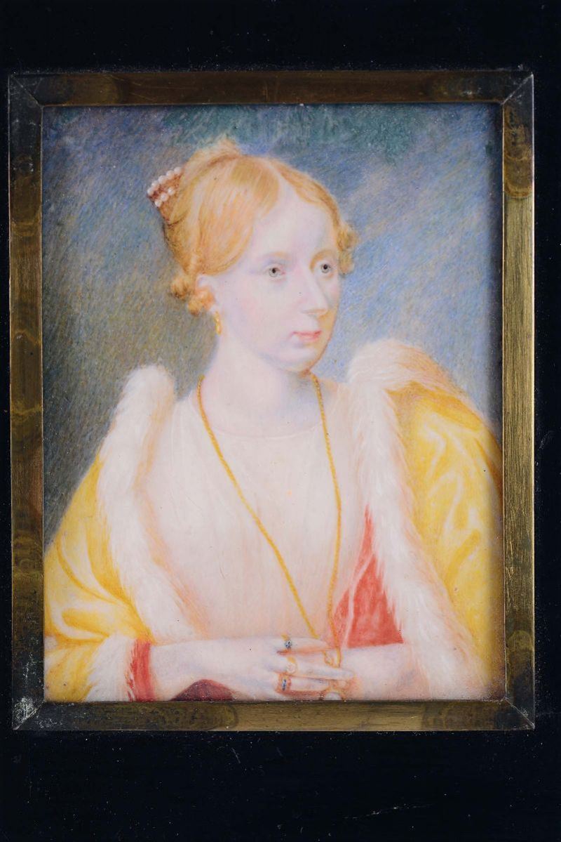 Miniatura raffigurante ritratto femminile, Inghilterra XIX secolo  - Auction Fine art - II - Cambi Casa d'Aste