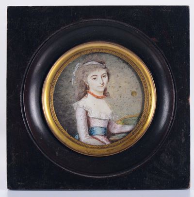Miniatura Raffigurante Figura Femminile, Fine XVIII Secolo