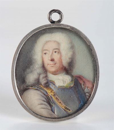 Miniatura Raffigurante Ufficiale della Cavalleria Austriaca, Metà del XVIII Secolo