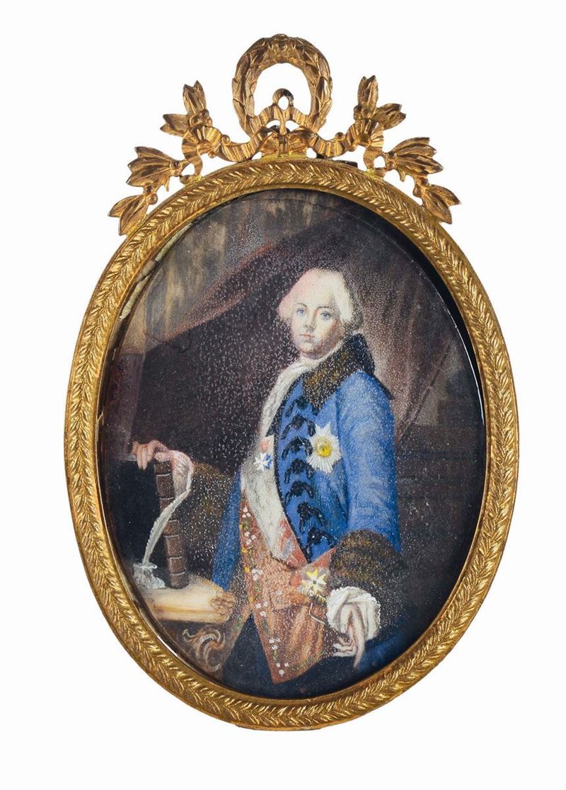 Miniatura raffigurante ritratto di Luigi XVI, XIX secolo  - Auction Fine art - II - Cambi Casa d'Aste