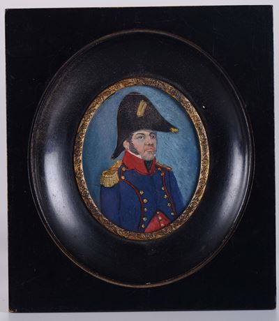 Miniatura Raffigurante Ritratto di Ufficiale, XIX Secolo