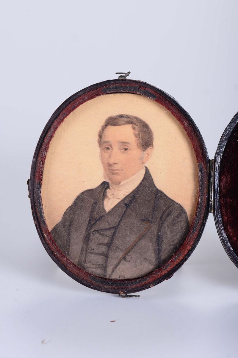 Miniatura raffigurante ritratto di uomo, XIX secolo  - Asta Antiquariato - II - Cambi Casa d'Aste