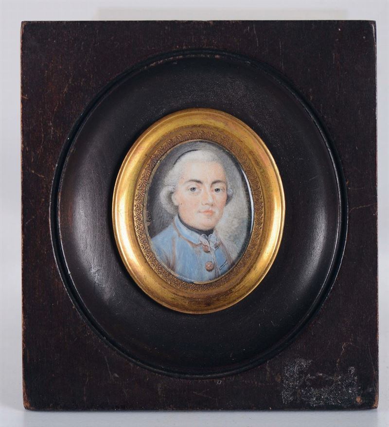 Miniatura raffigurante ritratto di abate, XVIII secolo  - Asta Antiquariato - II - Cambi Casa d'Aste