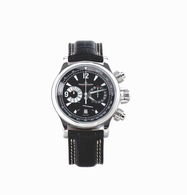 Jaeger-LeCoultre, “Master Compressor Chronograph, 1000 Hours” self-winding, water-resistant, stainless steel wristwatch with round button chronograph, registers, tachometer, date and a steel Jaeger LeCoultre deployant clasp