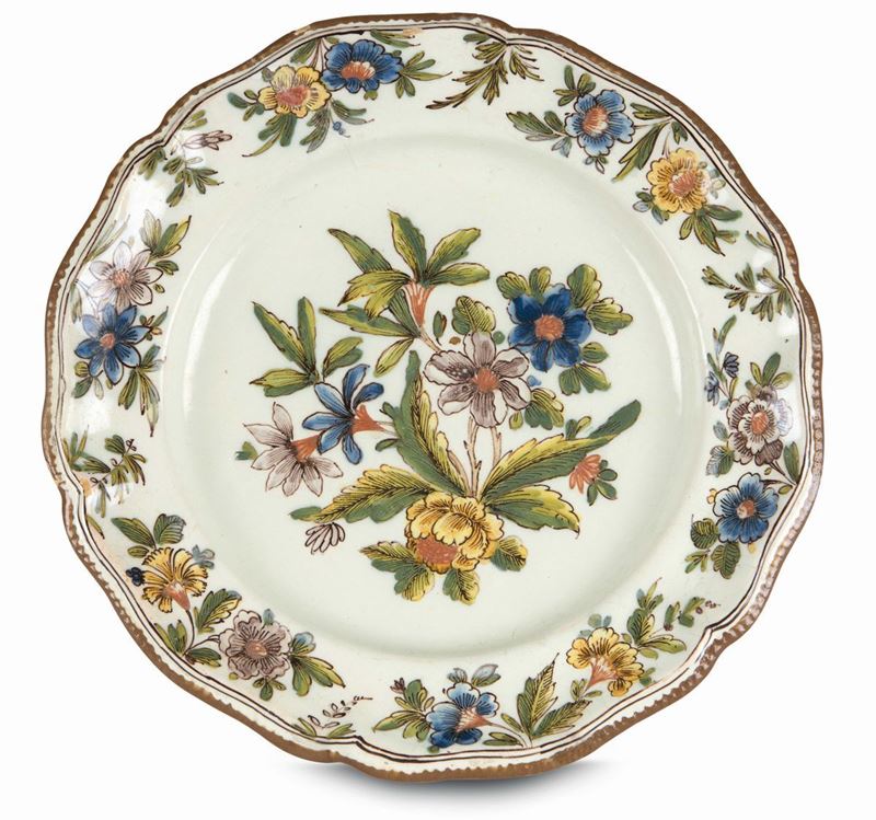 A maiolica dish, Turin, workshop of Ardizzone (?), mid 18th century  - Auction Majolica and porcelain from the 16th to the 19th century - Cambi Casa d'Aste