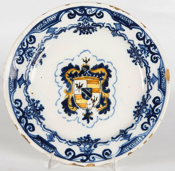 A maiolica dish, Savona, first half of the 18th century